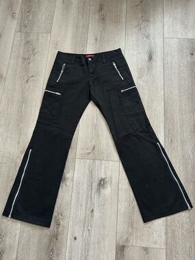 Dickies Black Cargo Pants with Zip Accents